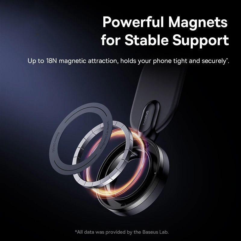 Автомобильный магнитный держатель для телефона BASEUS C02 Go with MagSafe Black (C40165500111-00) 01090 фото