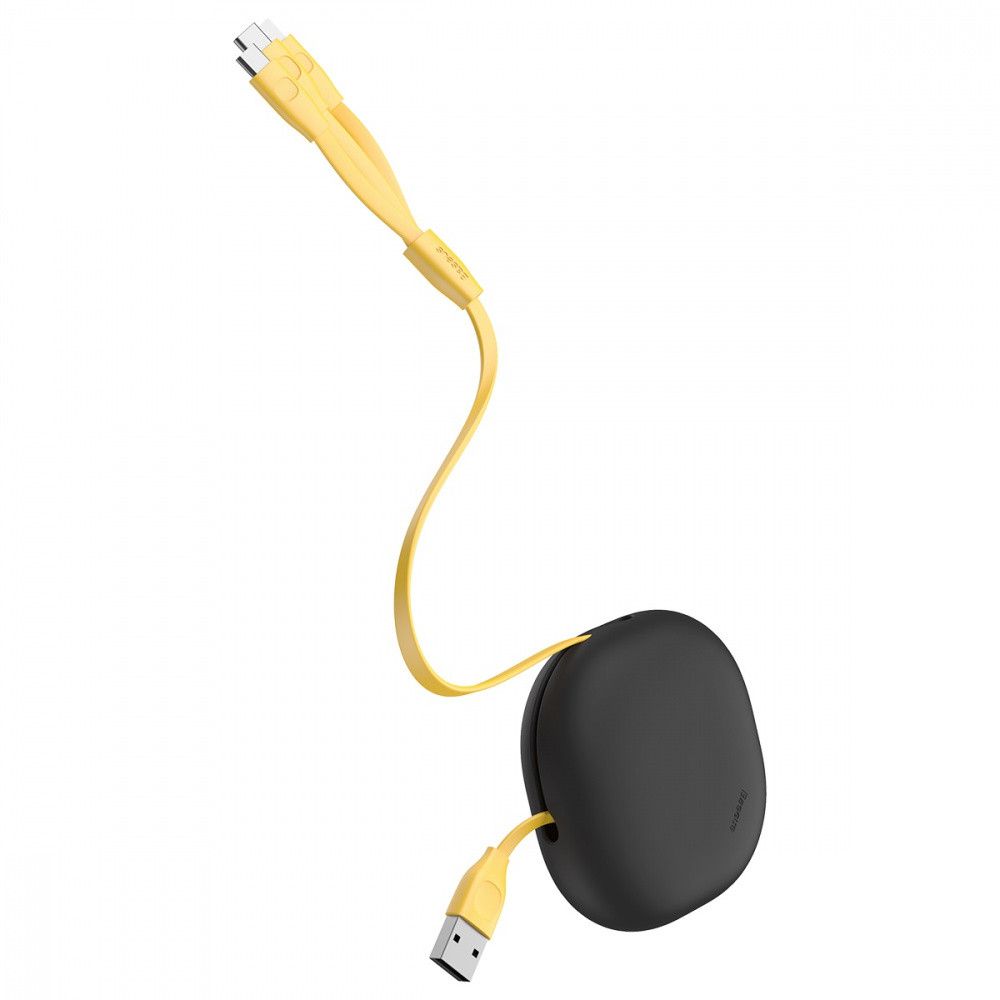 Кабель Baseus Lets Go Little Reunion One-Way Stretchable 3-in-1 MicroUSB+Lightning+Type-C 3A 0.8м Yellow (CAMLT-TYGY) 00570 фото