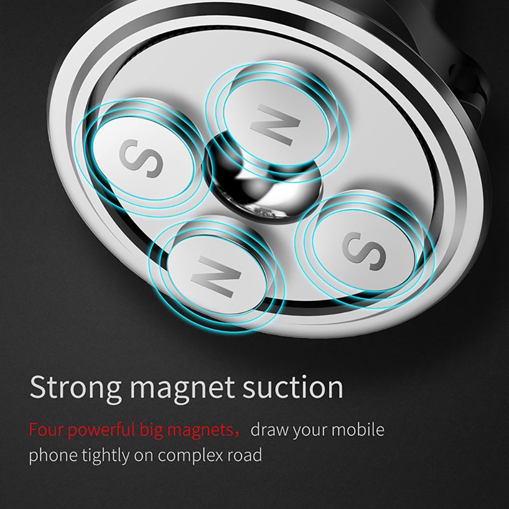 Автомобільний тримач для телефона Baseus Magnetic Air Vent Car Mount With Cable Clip Black (SUGX-A01) 00929 фото