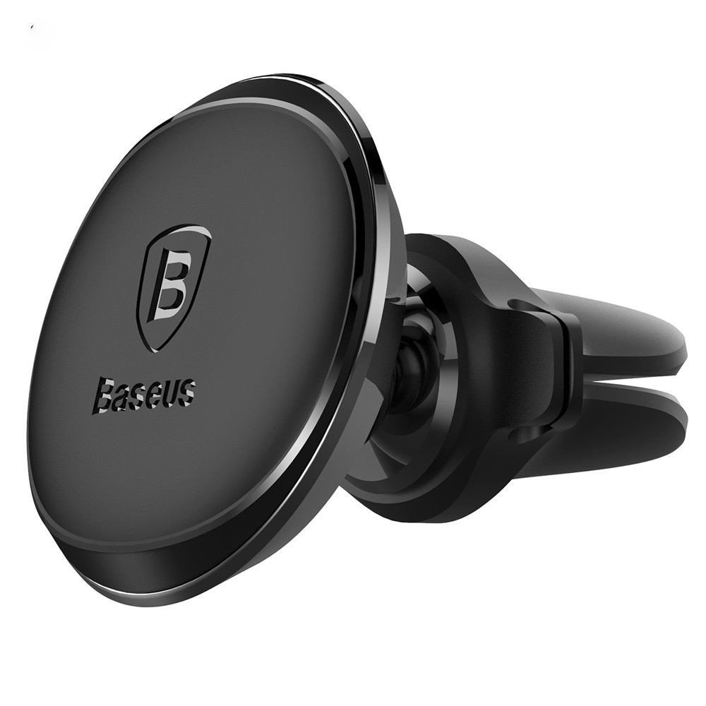Автомобильный держатель для телефона Baseus Magnetic Air Vent Car Mount With Cable Clip Black (SUGX-A01) 00929 фото