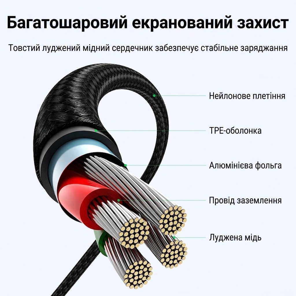 Кабель Type-C на Type-C для швидкої зарядки UGREEN L528 PD Fast Charging Cable 100W 5A 2 метри сірий (65833) 01315 фото