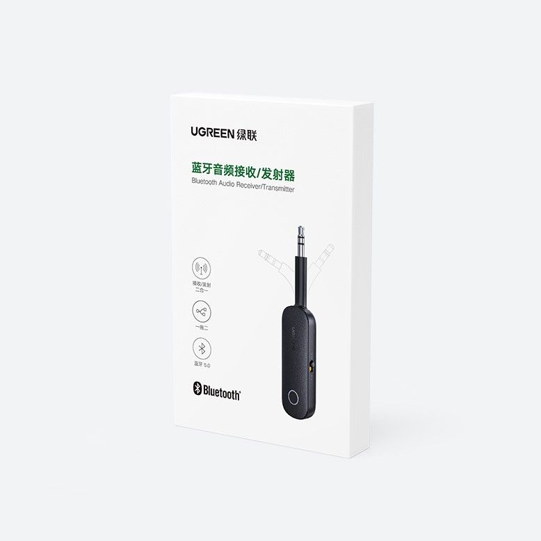 Блютуз аудіо ресивер трансмітер UGREEN CM403 2in1 Bluetooth 5.0 Receiver&Transmitter Black (80893) 00784 фото