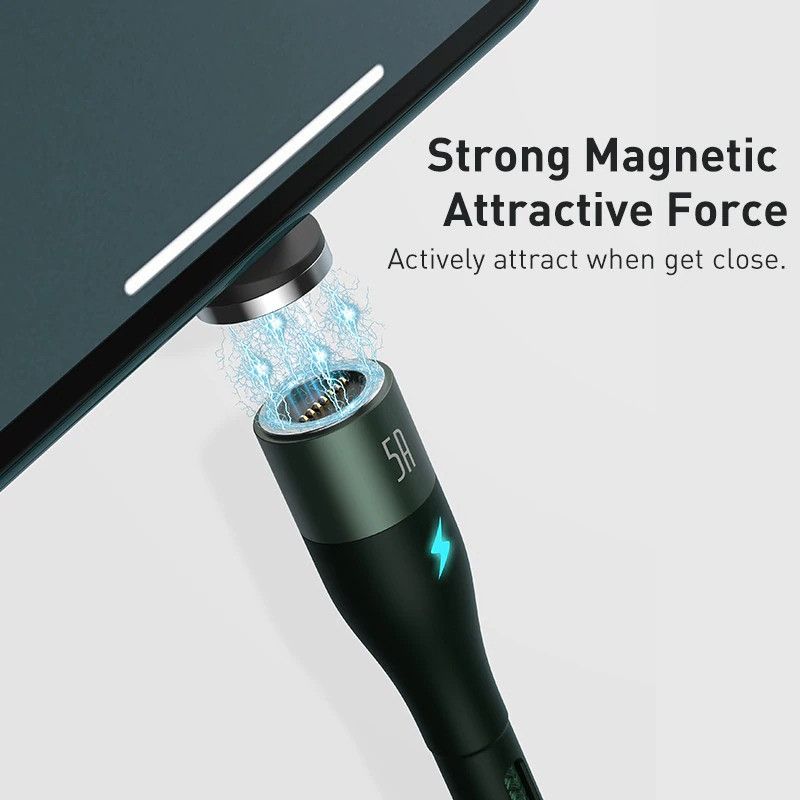Кабель Baseus Zinc Magnetic Safe Fast Charging 3-in-1 MicroUSB+Lightning+Type-C 5A 40W 1m Black (CA1T3-BG1) 00517 фото