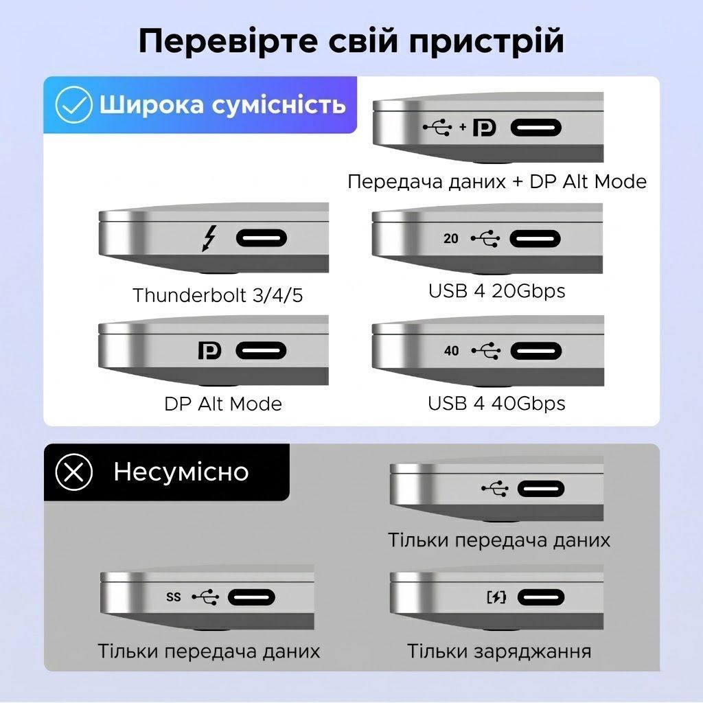 Перемикач для кабелів 2 Type-C на 1 HDMI UGREEN AW502 Switch 4K 60Hz Black (55451) 01311 фото