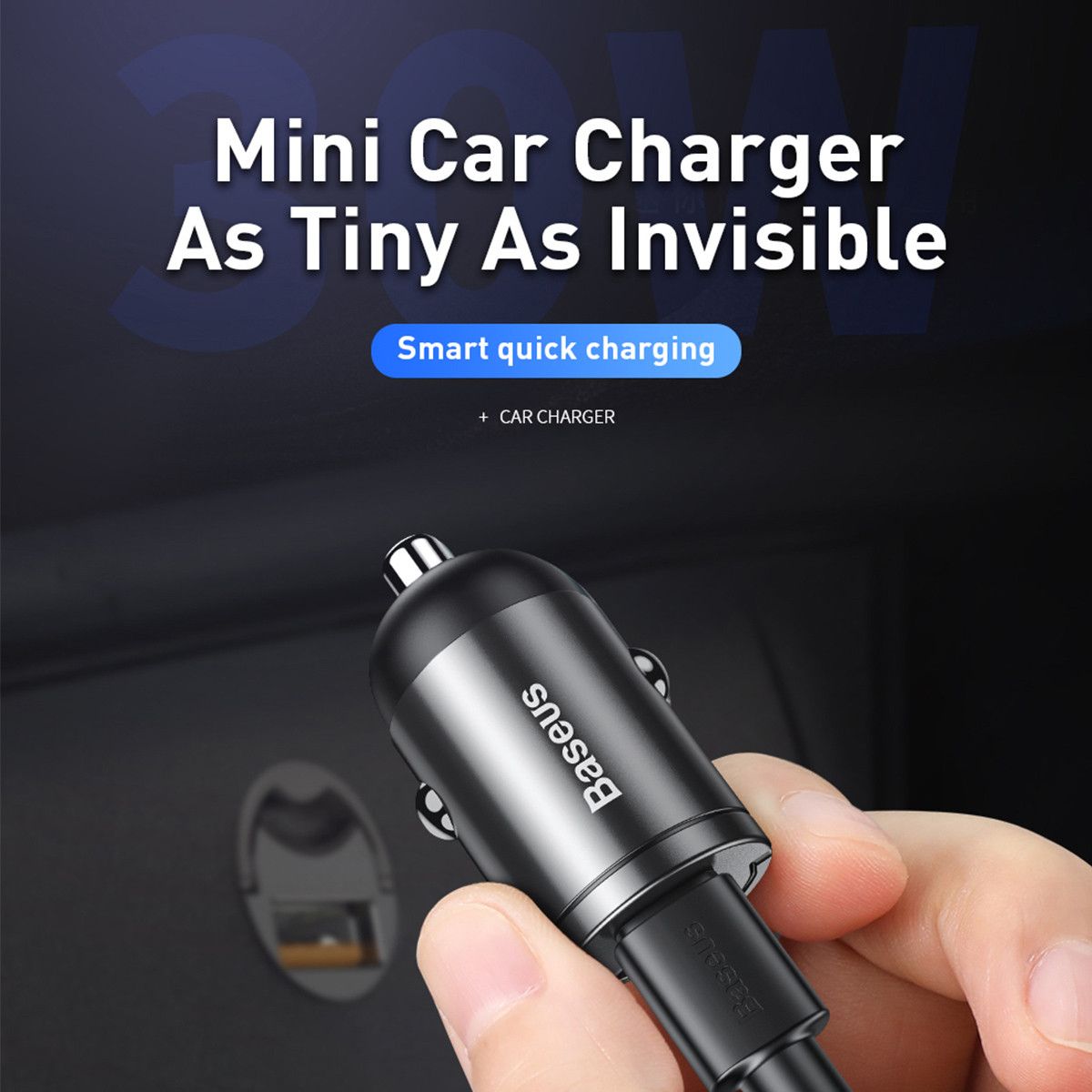 Автомобильное зарядное устройство Baseus Tiny Star Mini Car Charger USB 5A 30W Gray (VCHX-A0G) 00284 фото