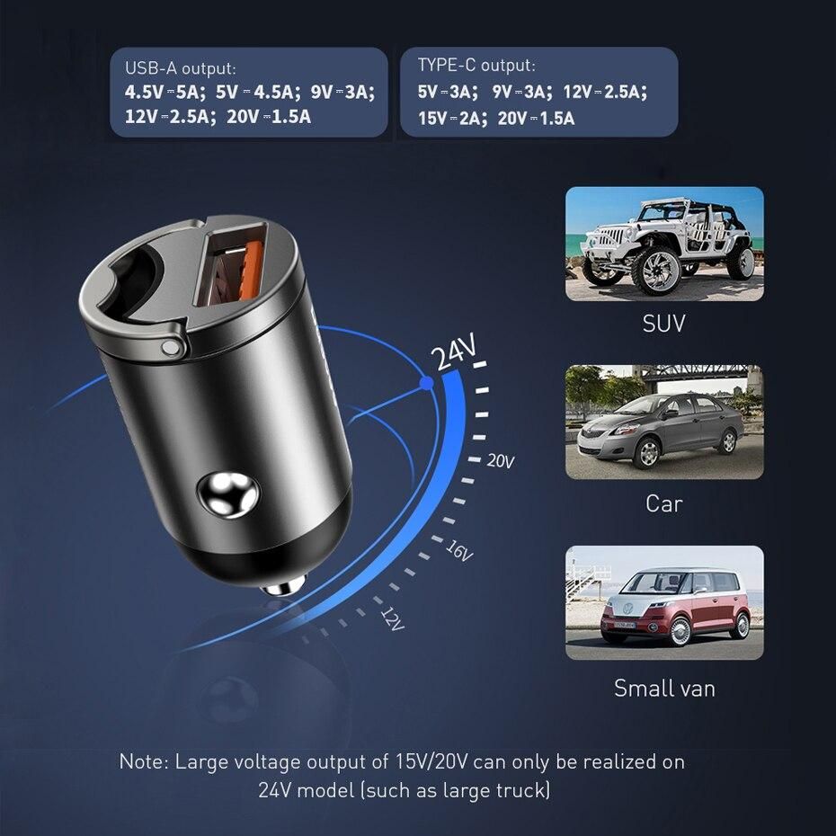 Автомобільний зарядний пристрій Baseus Tiny Star Mini Car Charger USB 5A 30W Gray (VCHX-A0G) 00284 фото