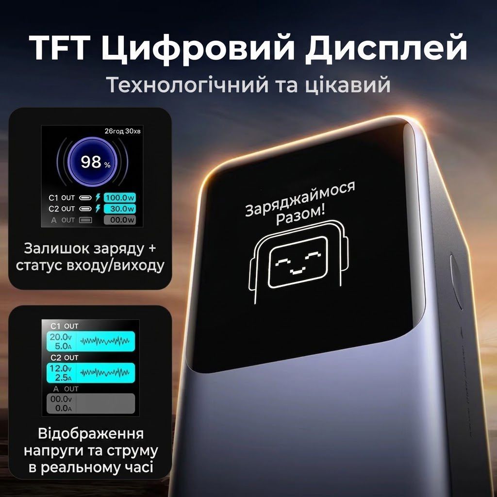 Повербанк зовнішній акумулятор з швидкою зарядкою 130W UGREEN PB721 Nexode Fast Charging Power Bank 20000mAh Gray (35524B)