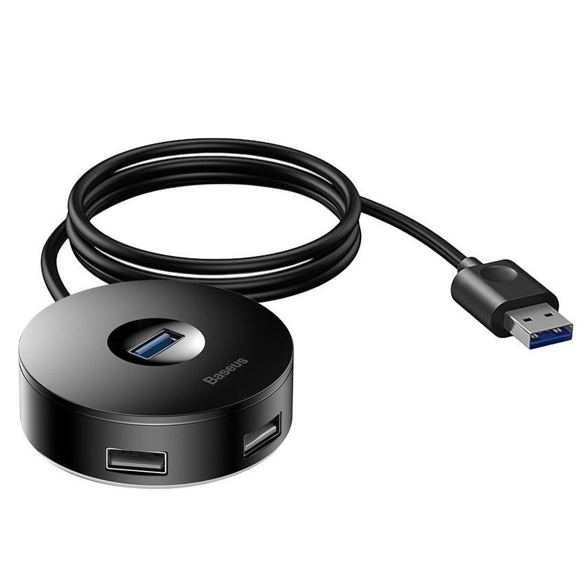 USB-хаб Baseus Round Box USB to USB 3.0+3USB 2.0 1m Black (CAHUB) 00549 фото