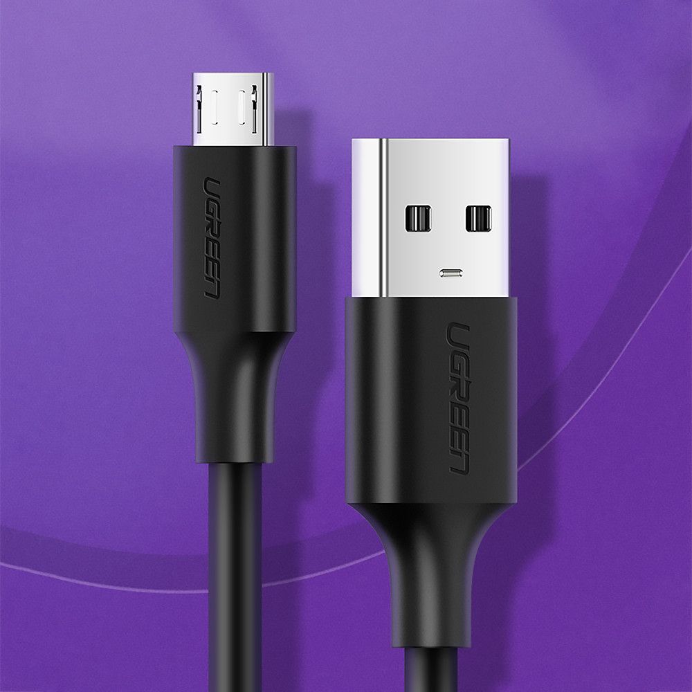 Кабель UGREEN US289 MicroUSB Male to USB-A 2.0 Male 2.4A 1m Black (60136) 00247 фото