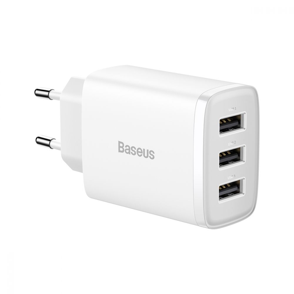Сетевое зарядное устройство Baseus Compact Charger 3USB 17W White (CCXJ020102) 00843 фото