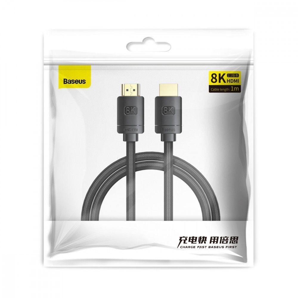 Кабель Baseus High Definition HDMI M/M v2.1 8K60Hz 4K120Hz 10m Black (WKGQ040301) 01023 фото