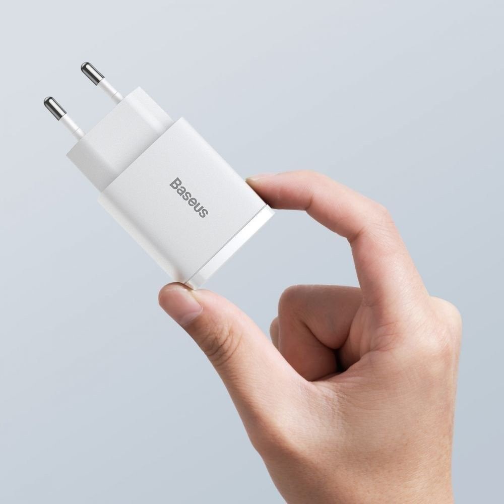 Сетевое зарядное устройство Baseus Compact Quick Charger Type-C+USB 20W White (CCXJ-B02) 00730 фото