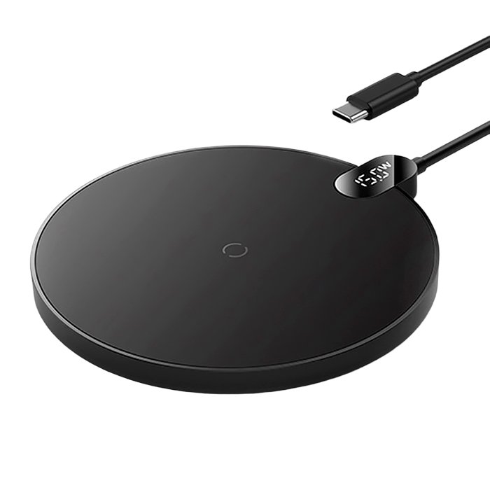 Бездротовий зарядний пристрій Baseus Digital LED Display Gen 2 Wireless Charger 15W Black (CCED000001) 00936 фото