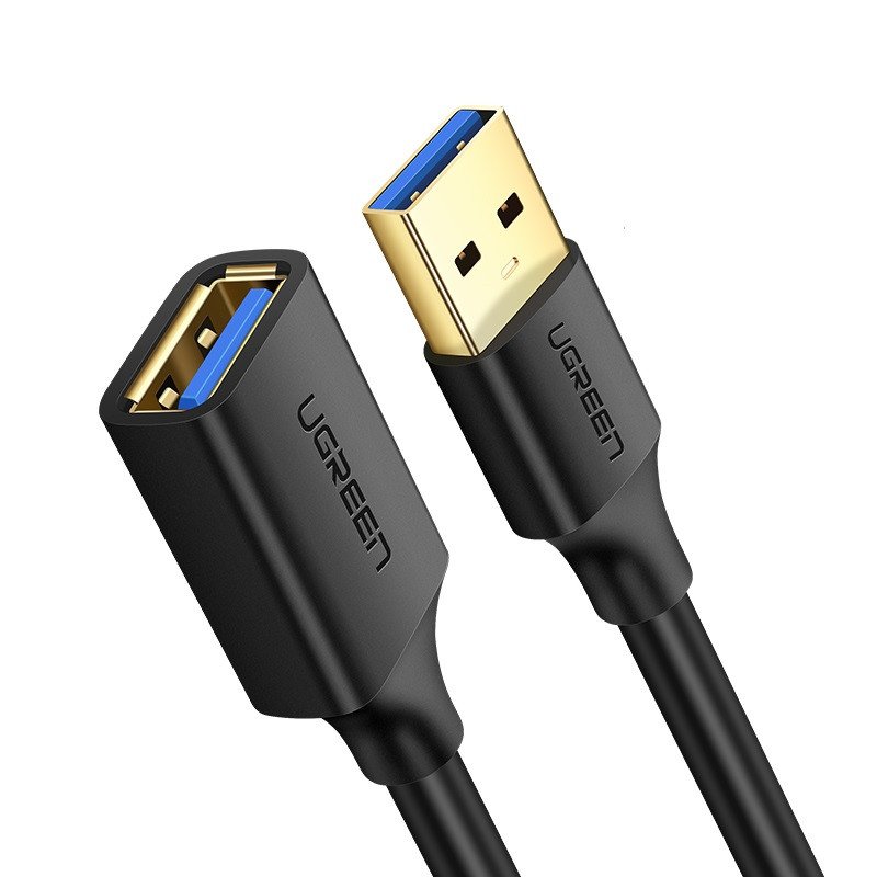Кабель удлинитель USB 3.0 UGREEN US129 Male To Female Extension Cable 2m Black (10373) 00781 фото