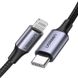 Кабель UGREEN US304 USB-C to Lightning PD 20W Cable Aluminum Shell Braided 2m Black (60761) 00997 фото 1