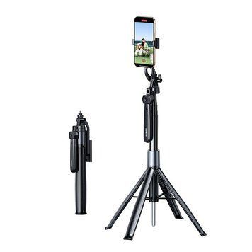 Трипод для телефона блютуз UGREEN LP849 4-Leg Bluetooth Selfie Stick Tripod Stand 1700mm монопод з треногою штатив для камери з різьбою 1/4 дюйми чорний (45301) 01380 фото
