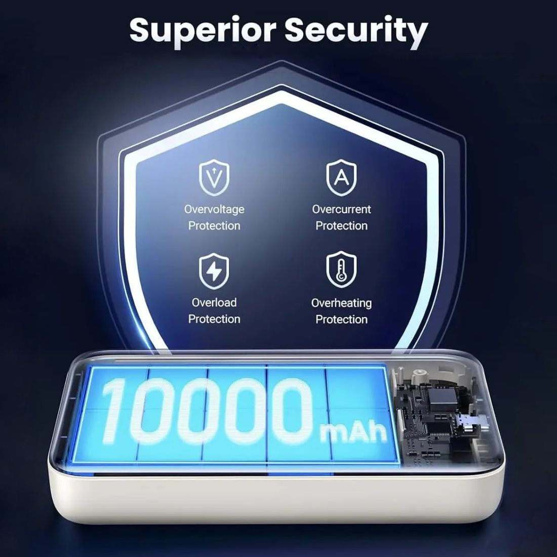 Зовнішній акумулятор повербанк з бездротовою зарядкою MagSafe UGREEN PB561 10000mAh 20W Mini Magnetic Wireless Power Bank Beige (25208)