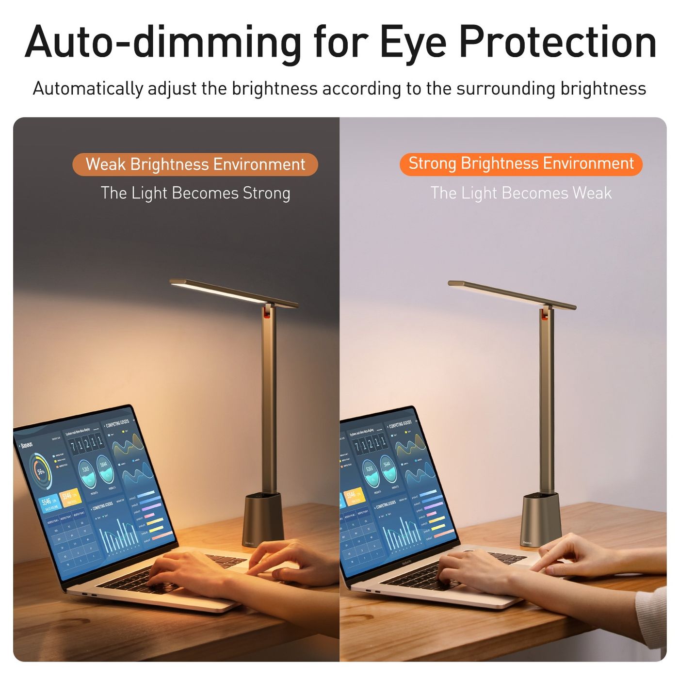 Настільна LED лампа Baseus Smart Eye Series Charging Folding Smart Light Gray (DGZG-0G) 00939 фото