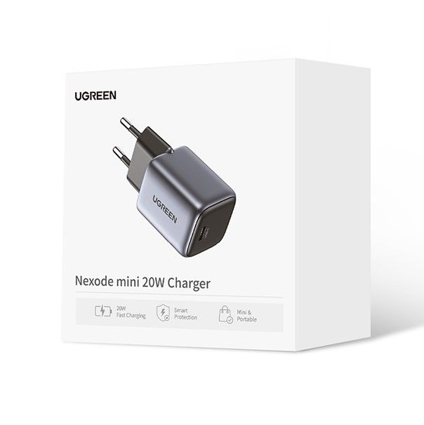 Сетевое зарядное устройство UGREEN CD318 Type-C 20W GAN Nexode Mini Gray (90664) 00876 фото