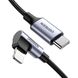 Кабель г-подібний UGREEN US305 USB-C to Lightning 20W Angled Cable Aluminum Shell Braided 1m Black (60763) 01002 фото 1
