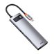 USB-C хаб Baseus Metal Gleam Series 8-in-1 Multifunctional Type-C HUB Docking Station Gray (CAHUB-CV0G) 00735 фото 1
