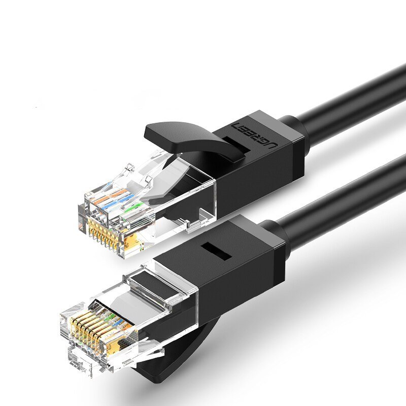 Сетевой кабель UGREEN NW102 Cat6 U/UTP Round Ethernet Cable 1m Black (20159) 00786 фото