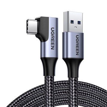 Кабель USB на Type-C кутовий UGREEN US385 90-Degree Angled Cable USB3.0 3A 5Gbps 1 метр чорний (20299) 01306 фото