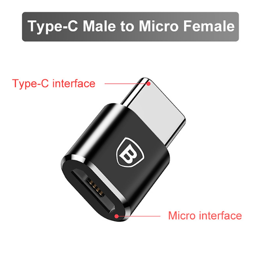 Адаптер Baseus Micro Female to Type-C Male adapter converter Black (CAMOTG-01) 00111 фото