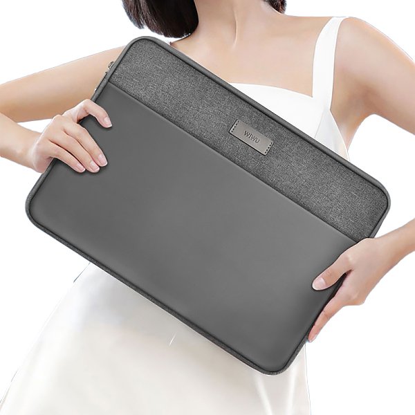 Чехол папка для ноутбука до 14 дюймов WIWU Minimalist Laptop MacBook Sleeve Gray 01053 фото