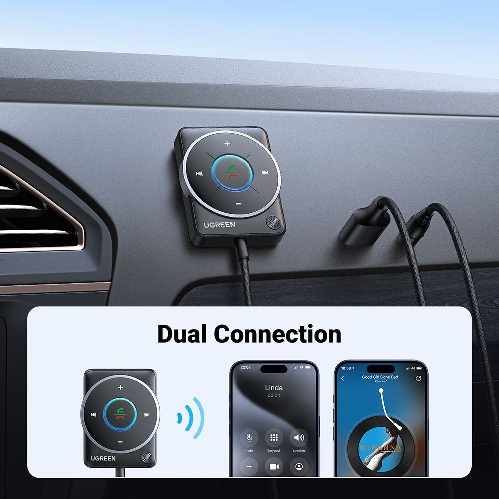 Блютуз аудио ресивер UGREEN CM723 Bluetooth 5.4 Receiver Audio Adapter Black (35002) 01169 фото