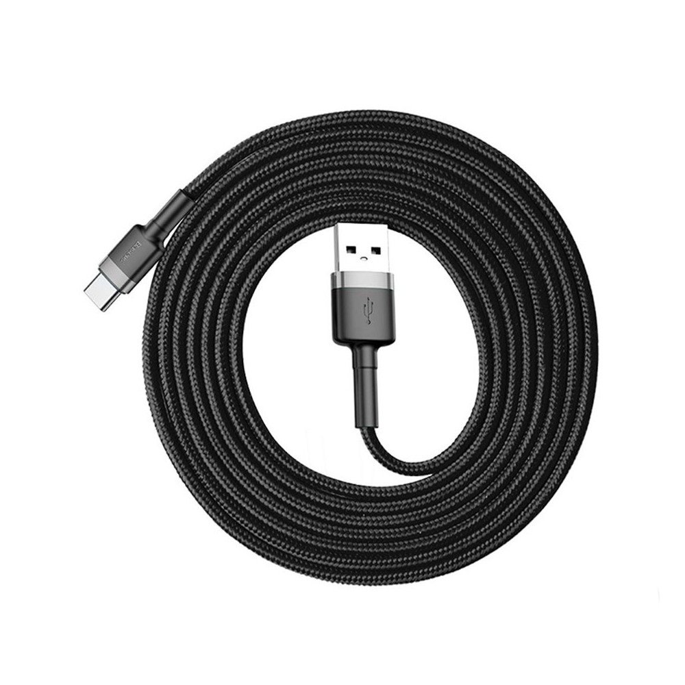 Кабель Baseus Cafule USB - Type-C 2A 2m Gray black (CATKLF-CG1) 00576 фото