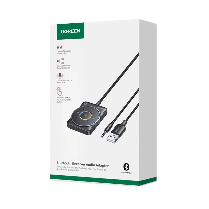 Блютуз аудио ресивер UGREEN CM723 Bluetooth 5.4 Receiver Audio Adapter Black (35002) 01169 фото