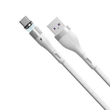 Кабель Baseus Zinc Magnetic Safe Fast Charging USB - Type-C 5A 40W 1m White (CATXC-M02) 00553 фото