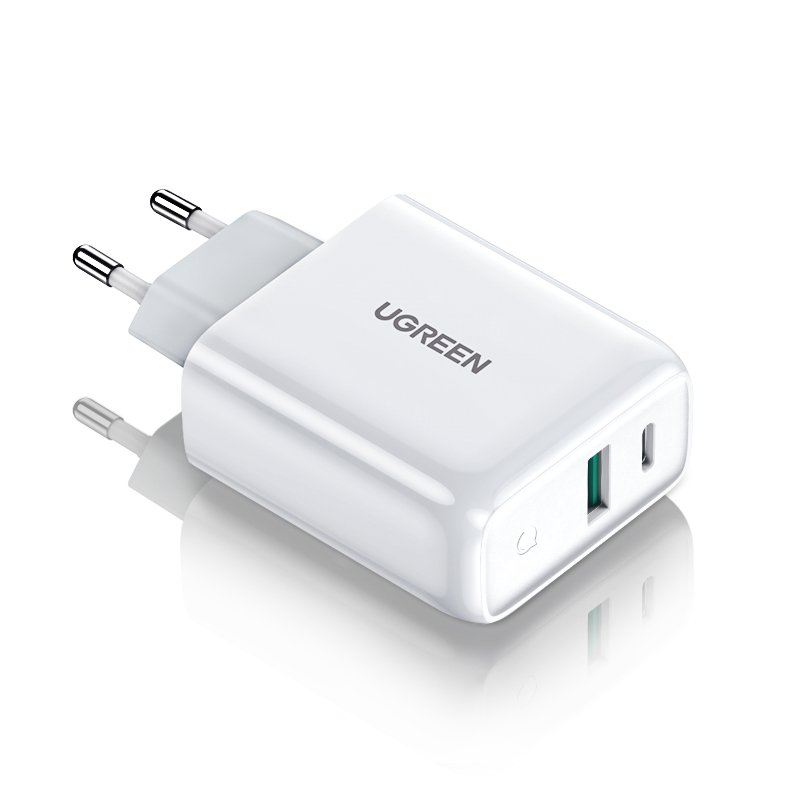 Сетевое зарядное устройство UGREEN CD170 USB+Type-C 38W Wall Charger QC3.0 PD3.0 White (60468) 00880 фото