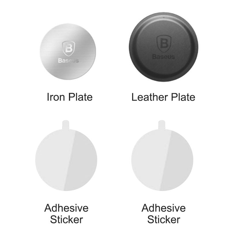 Металеві пластини на телефон Baseus Magnet Iron Suit 2pcs Black (ACDR-A0S) 00828 фото