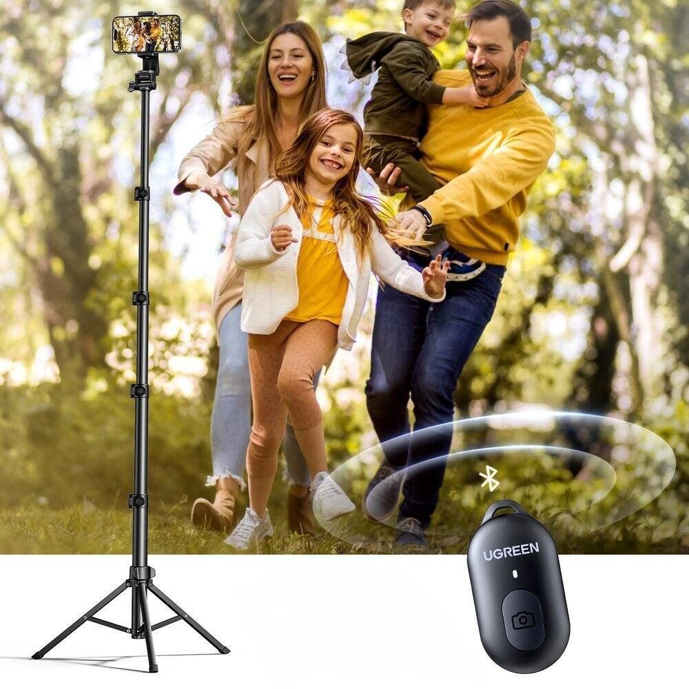 Трипод для телефона блютуз UGREEN LP680 Selfie Stick Tripod 1800mm монопод з треногою штатив для камери з різьбою 1/4 дюйми (15609) 01248 фото