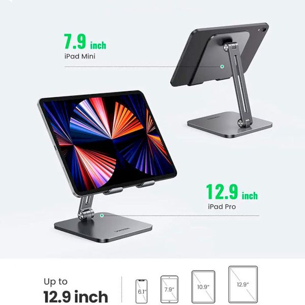 Подставка для планшета и телефона UGREEN LP134 Foldable Metal Tablet Stand Gray (40393) 01086 фото