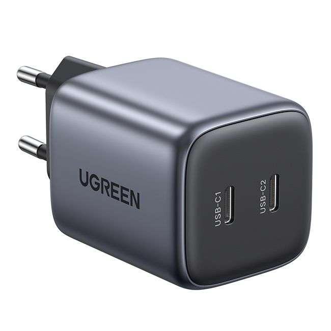 Мережевий зарядний пристрій UGREEN CD294 2Type-C 45W GAN Nexode Mini Gray (90573) 00881 фото