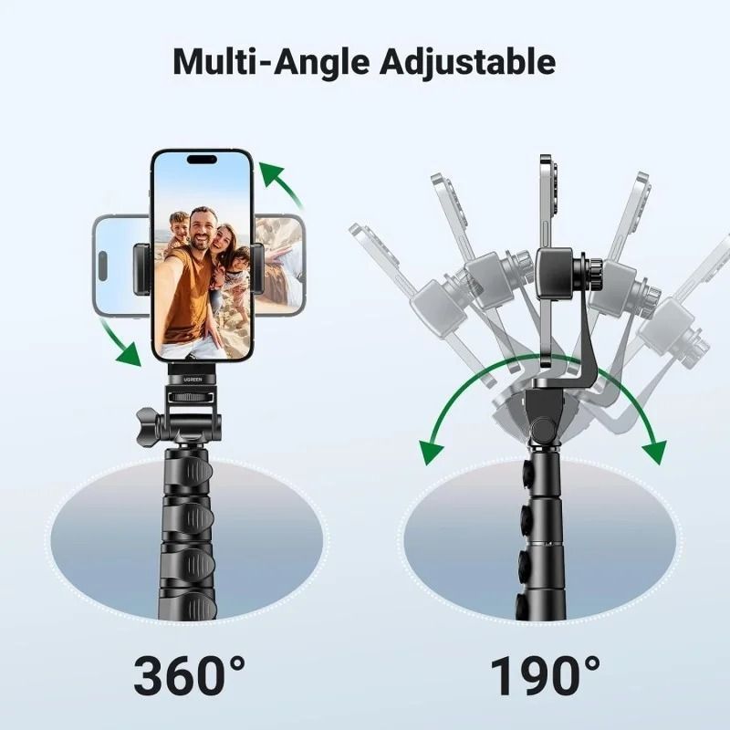 Трипод для телефона блютуз UGREEN LP680 Selfie Stick Tripod 1800mm монопод з треногою штатив для камери з різьбою 1/4 дюйми (15609) 01248 фото