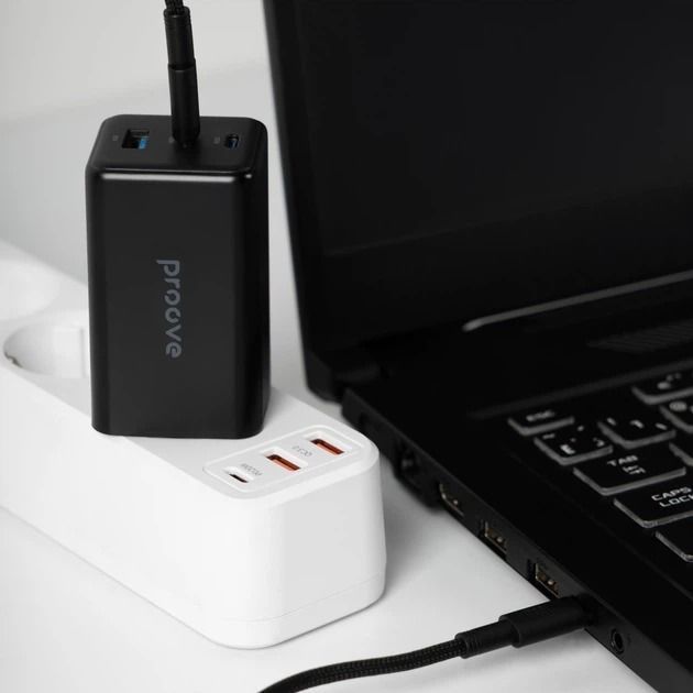 Мережевий зарядний пристрій Proove GaN Max 100W 2Type-C+1USB блок живлення для ноутбука телефона (WCPG10012201) 01344 фото