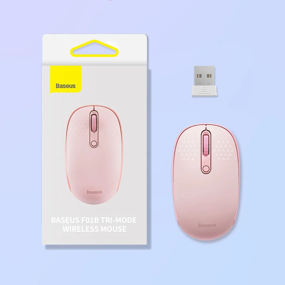 Беспроводная компьютерная мышь Baseus F01B Tri-Mode Pink (B01055503413-00)