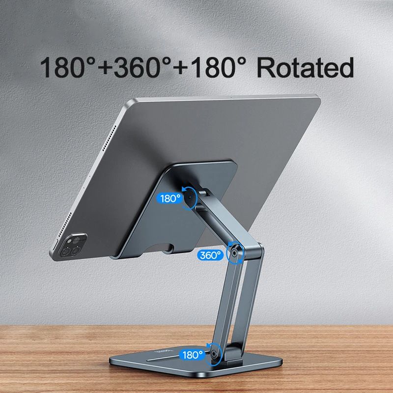 Подставка для планшета с регулировкой высоты Baseus Desktop Biaxial Foldable Metal Stand Gray (LUSZ000113) 01032 фото