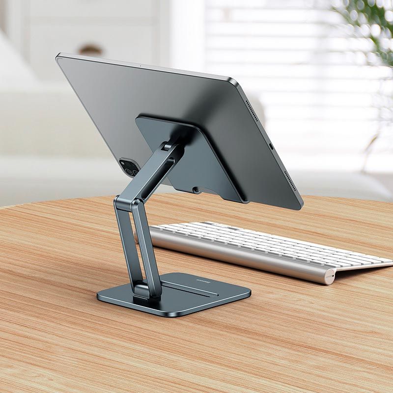 Подставка для планшета с регулировкой высоты Baseus Desktop Biaxial Foldable Metal Stand Gray (LUSZ000113) 01032 фото
