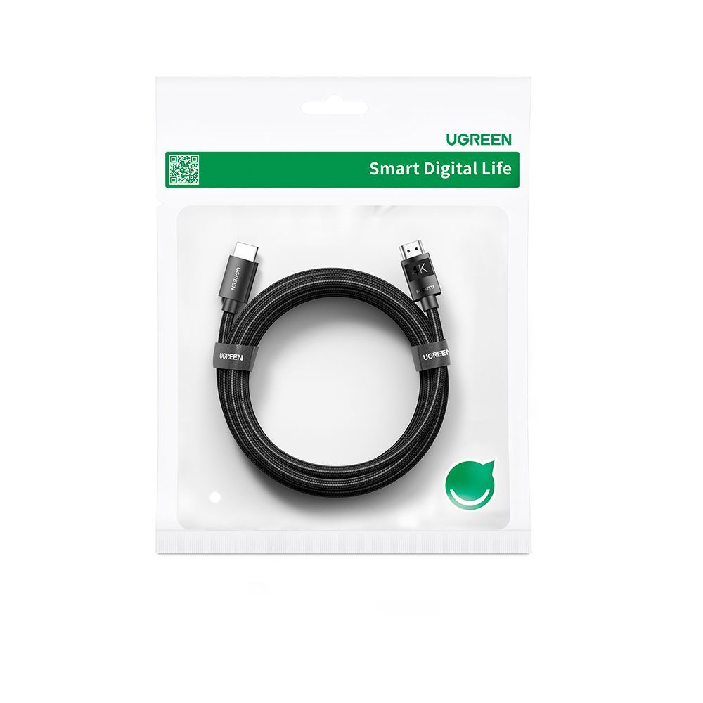 Кабель UGREEN HD119 HDMI M/M 4K60Hz Cable with Braided 5m Black (40103) 00984 фото