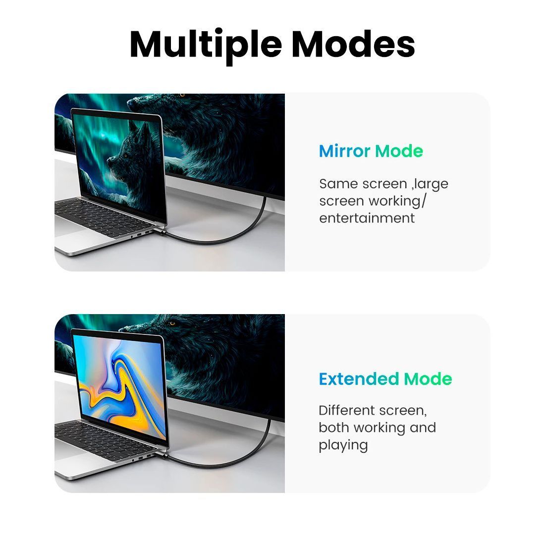 Кабель UGREEN HD119 HDMI M/M 4K60Hz Cable with Braided 5m Black (40103) 00984 фото