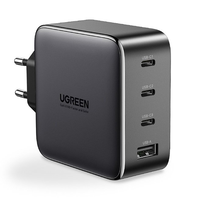 Мережевий зарядний пристрій UGREEN CD226 100W GaN Fast Charger 3 Type-C + 1 USB Gray (40747) 00804 фото