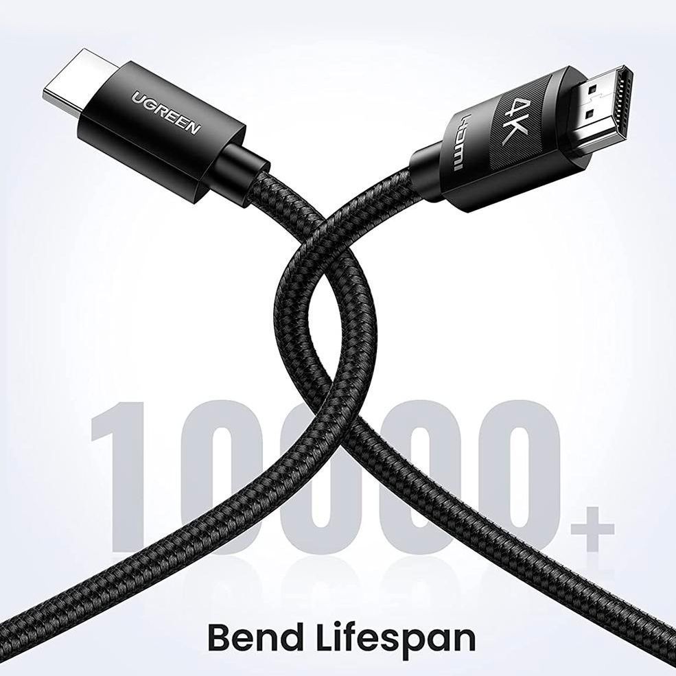 Кабель UGREEN HD119 HDMI M/M 4K60Hz Cable with Braided 5m Black (40103) 00984 фото