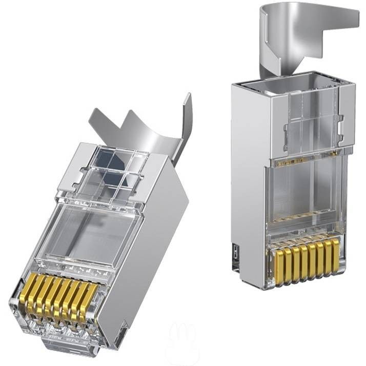 Коннекторы сетевые UGREEN NW193 Cat7 FTP RJ45 Shielded Modular Plug Gold-plated 50U 10pcs (50634) 00790 фото