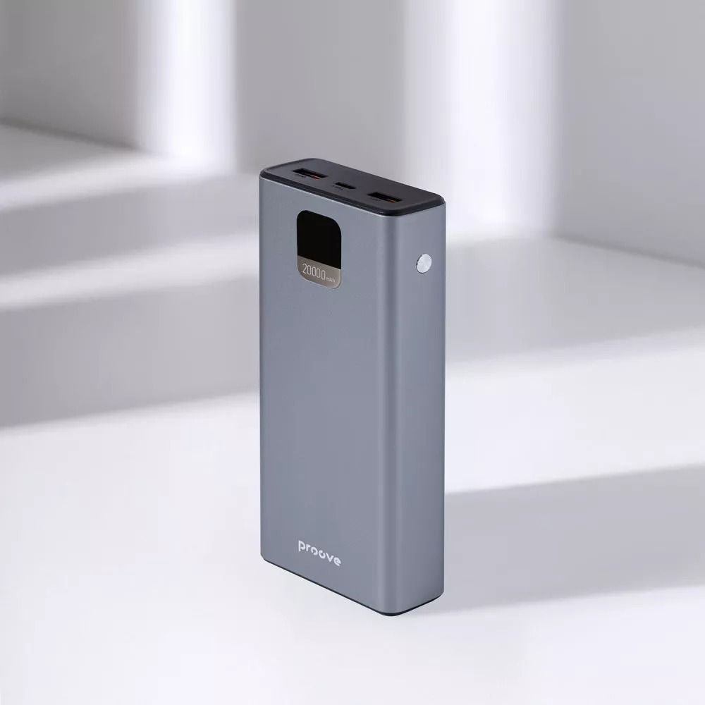 Внешний аккумулятор повербанк с быстрой зарядкой Proove Guardian Power Bank 22.5W 20000mAh Gray (PBG222210004)
