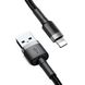 Кабель Baseus Cafule USB - Lightning 2.4A 0.5m Gray black (CALKLF-AG1) 00903 фото 2